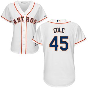 Fantastic Astros #45 Gerrit Cole White Home Women's Stitched MLB Jersey Retailers boost your inventory Order now to meet customer demand