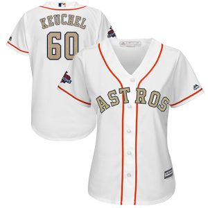 Fantastic Astros #60 Dallas Keuchel White 2018 Gold Program Cool Base Women's Stitched MLB Jersey Collectors this is a must have Add it to your collection by ordering
