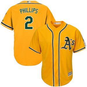 Fantastic Athletics #2 Tony Phillips Gold Cool Base Stitched Youth MLB Jersey Retailers boost your inventory Order now to meet customer demand
