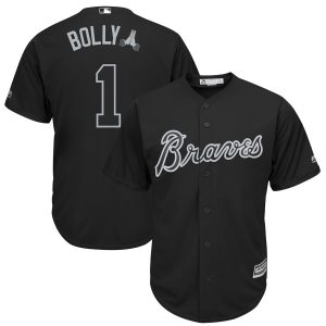 Fantastic Atlanta Braves #1 Ozzie Albies Majestic 2019 Players' Weekend Cool Base Player Jersey Black