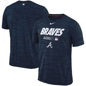 Fantastic Atlanta Braves Nike Authentic Collection Velocity Team Issue Performance T Shirt Navy