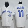 Fantastic Blue Jays #11 Kevin Pillar White Cooperstown Throwback Stitched MLB Jersey