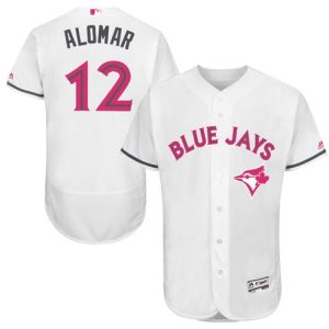 Fantastic Blue Jays #12 Roberto Alomar White Flexbase Authentic Collection Mother's Day Stitched MLB Jersey