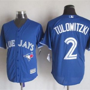 Fantastic Blue Jays #2 Troy Tulowitzki Blue New Cool Base Stitched MLB Jersey