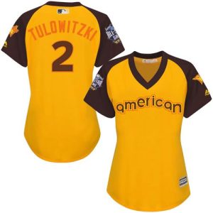 Fantastic Blue Jays #2 Troy Tulowitzki Gold 2016 All Star American League Women's Stitched MLB Jersey Collectors this is a must have Add it to your collection by ordering