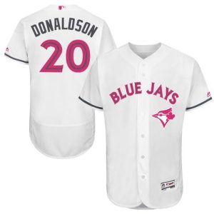 Fantastic Blue Jays #20 Josh Donaldson White Flexbase Authentic Collection Mother's Day Stitched MLB Jersey
