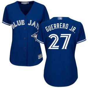 Fantastic Blue Jays #27 Vladimir Guerrero Jr. Blue Alternate Women's Stitched MLB Jersey Retailers boost your inventory Order now to meet customer demand