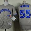 Fantastic Blue Jays #55 Russell Martin Grey Stitched MLB Jersey