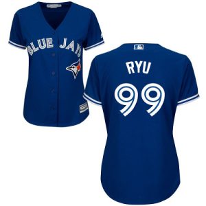 Fantastic Blue Jays #99 Hyun Jin Ryu Blue Alternate Women's Stitched MLB Jersey Limited stock Order now to show your love for your team