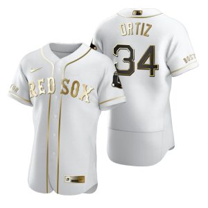 Fantastic Boston Red Sox #34 David Ortiz White Nike Men's Authentic Golden Edition MLB Jersey
