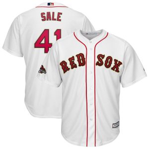 Fantastic Boston Red Sox #41 Chris Sale Majestic 2019 Gold Program Cool Base Player Jersey White