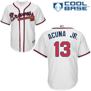 Fantastic Braves #13 Ronald Acuna Jr. White Cool Base Stitched Youth MLB Jersey Sports enthusiasts seize this opportunity Order now to feel the game excitement