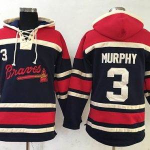 Fantastic Braves #3 Dale Murphy Navy Blue Sawyer Hooded Sweatshirt MLB Hoodie