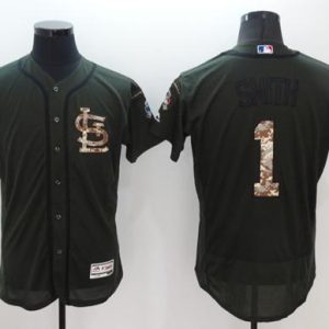 Fantastic Cardinals #1 Ozzie Smith Green Flexbase Authentic Collection Salute to Service Stitched MLB Jersey