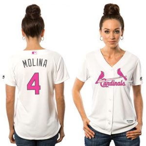 Fantastic Cardinals #4 Yadier Molina White Mother's Day Cool Base Women's Stitched MLB Jersey Be among the first buyers Order now to enjoy top notch quality