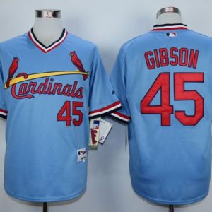 Fantastic Cardinals #45 Bob Gibson Blue 1982 Turn Back The Clock Stitched MLB Jersey