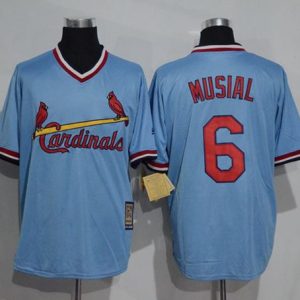 Fantastic Cardinals #6 Stan Musial Blue Cooperstown Throwback Stitched MLB Jersey
