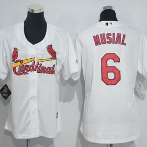 Fantastic Cardinals #6 Stan Musial White Women's Home Stitched MLB Jersey Sports fans this is your chance Order soon to be part of the action