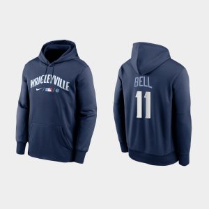 Fantastic Chicago Cubs #11 George Bell Men's 2021 City Connect Navy Therma Hoodie