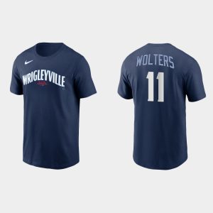 Fantastic Chicago Cubs #11 Tony Wolters Men's Nike 2021 City Connect T Shirt    Navy Act fast Only a few left Secure yours today