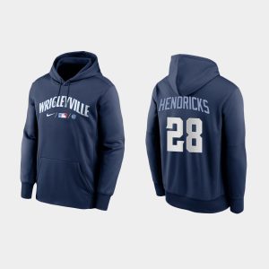 Fantastic Chicago Cubs #28 Kyle Hendricks Men's 2021 City Connect Navy Therma Hoodie