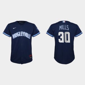 Fantastic Chicago Cubs #30 Alec Mills Youth Nike 2021 City Connect Navy MLB Jersey Be among the first buyers Order now to enjoy top notch quality
