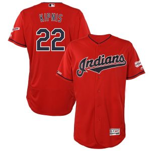 Fantastic Cleveland Guardians #22 Jason Kipnis Majestic Alternate 2019 All Star Game Patch Flex Base Player Jersey Scarlet