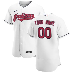 Fantastic Cleveland Indians Custom Men's Nike White Home 2020 Authentic Team MLB Jersey