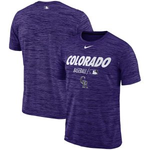 Fantastic Colorado Rockies Nike Authentic Collection Velocity Team Issue Performance T Shirt Purple