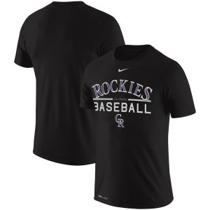 Fantastic Colorado Rockies Nike Practice Performance T Shirt Black