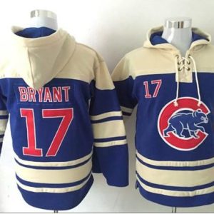Fantastic Cubs #17 Kris Bryant Blue Sawyer Hooded Sweatshirt MLB Hoodie