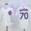 Fantastic Cubs #70 Joe Maddon White(Blue Strip) Women's Home Stitched MLB Jersey Limited stock Order now to show your love for your team