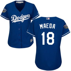 Fantastic Dodgers #18 Kenta Maeda Blue Alternate 2018 World Series Women's Stitched MLB Jersey Act fast Only a few left Secure yours today