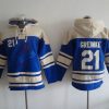 Fantastic Dodgers #21 Zack Greinke Blue Sawyer Hooded Sweatshirt MLB Hoodie