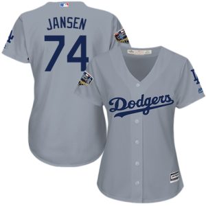 Fantastic Dodgers #74 Kenley Jansen Grey Alternate Road 2018 World Series Women's Stitched MLB Jersey Sports fans this is your chance Order soon to be part of the action