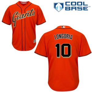 Fantastic Giants #10 Evan Longoria Orange Alternate Cool Base Stitched Youth MLB Jersey Retailers boost your inventory Order now to meet customer demand