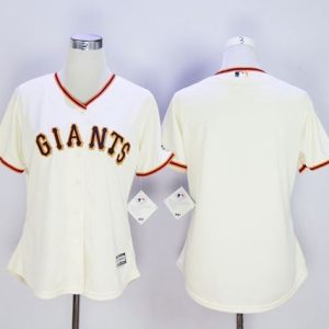 Fantastic Giants Blank Cream Women's Home Stitched MLB Jersey Act fast Only a few left Secure yours today