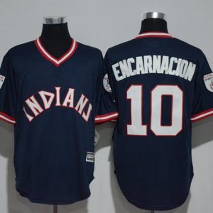 Fantastic Guardians #10 Edwin Encarnacion Navy Blue 1976 Turn Back The Clock Stitched MLB Jersey
