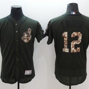 Fantastic Guardians #12 Francisco Lindor Green Flexbase Authentic Collection Salute to Service Stitched MLB Jersey