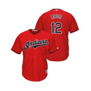 Fantastic Guardians #12 Francisco Lindor Scarlet Alternate 2019 Cool Base Stitched MLB Jersey
