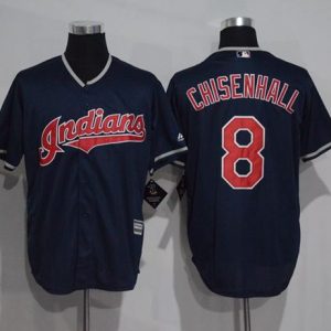 Fantastic Guardians #8 Lonnie Chisenhall Navy Blue New Cool Base Stitched MLB Jersey