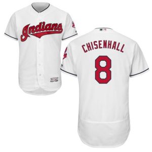 Fantastic Guardians #8 Lonnie Chisenhall White Flexbase Authentic Collection Stitched MLB Jersey