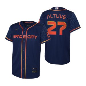 Fantastic Houston Astros #27 Jose Altuve Navy Youth Nike 2022 City Connect Replica MLB Jersey Collectors this is a must have Add it to your collection by ordering
