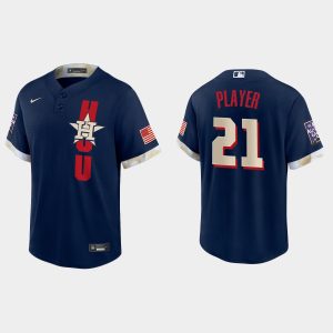 Fantastic Houston Astros Custom 2021 MLB All Star Game Fan's Version Navy Jersey