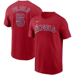 Fantastic Los Angeles Angels #5 Albert Pujols Nike Name & Number T Shirt Red Collectors this is a must have Add it to your collection by ordering