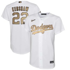 Fantastic Los Angeles Dodgers #22 Clayton Kershaw Youth Nike White 2022 MLB All Star Game Replica Player Jersey Act fast Only a few left Secure yours today