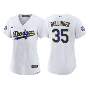 Fantastic Los Angeles Dodgers #35 Cody Bellinger Women's Nike 2021 Gold Program World Series Champions MLB Jersey Whtie Be among the first buyers Order now to enjoy top notch quality