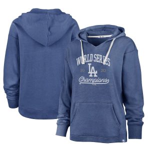 Fantastic Los Angeles Dodgers '47 Women's 2020 World Series Champions Playoff Emerson Pullover Hoodie Royal
