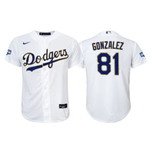 Fantastic Los Angeles Dodgers #81 Victor Gonzalez Youth Nike 2021 Gold Program World Series Champions MLB Jersey Whtie Limited stock Order now to show your love for your team