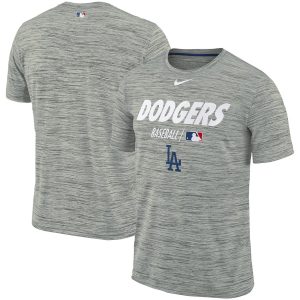 Fantastic Los Angeles Dodgers Nike Authentic Collection Velocity Team Issue Performance T Shirt Gray